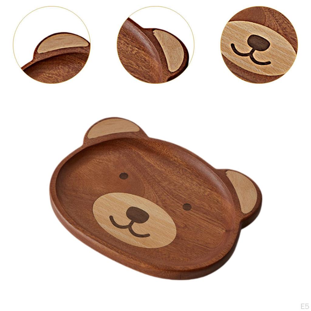 Поднос деревянный с рисунком медведя для демонстрации еды и мероприятий