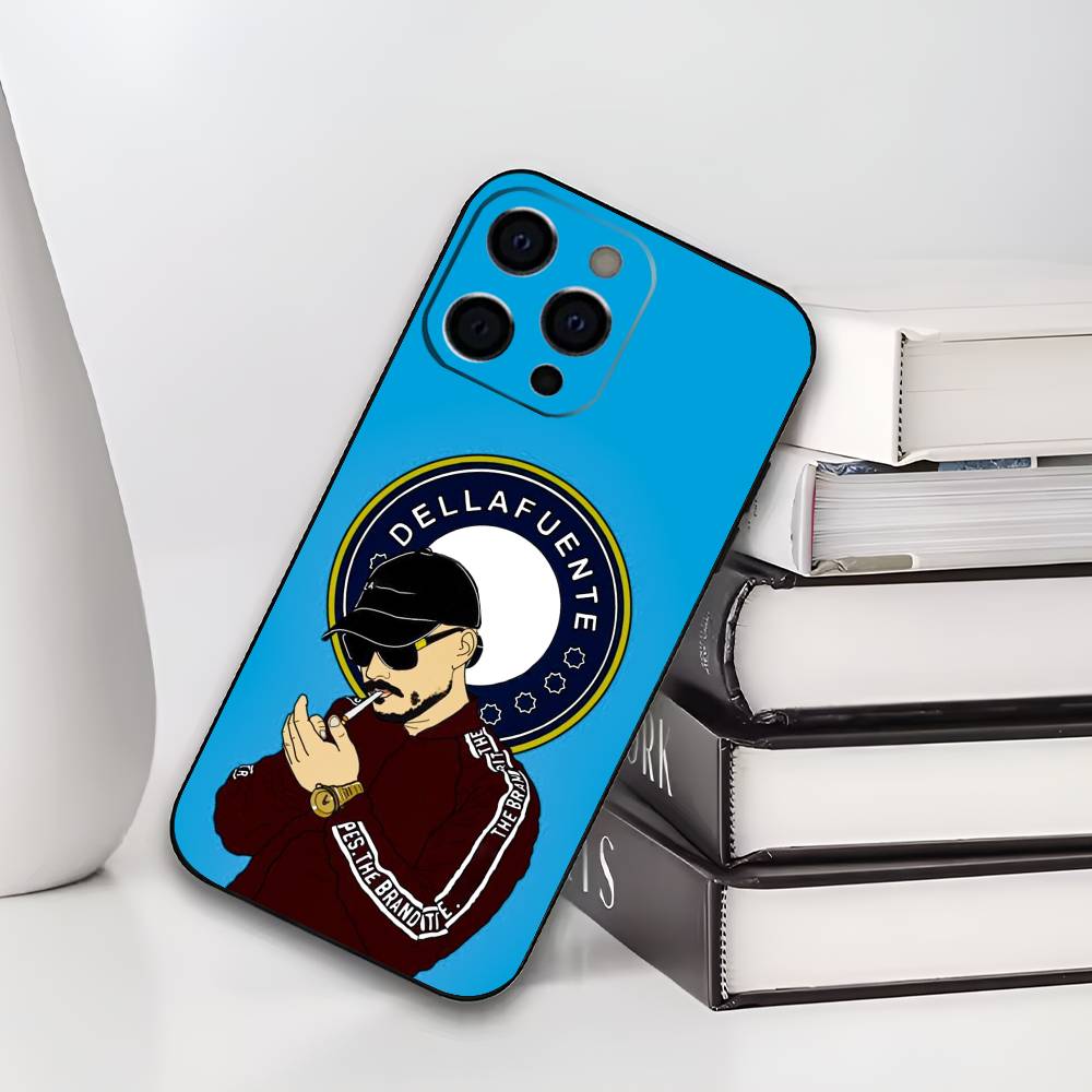 Чехол для телефона D-Dellafuente FC для iPhone 17,16,15,14,13,12,11 Plus,Pro Max,XS,Мягкий силиконовый черный чехол