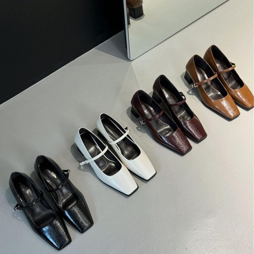 Ретро туфли-лодочки 2025 весна женские французские туфли на высоком каблуке толстый каблук не устают ноги универсальные и удобные профессиональный стиль рабочая обувь женская