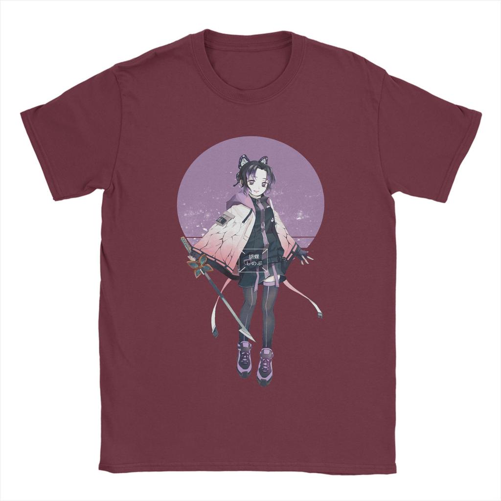 Anime Demon Slayer Shinobu Kocho T Shirt Men Cotton Novelty T-Shirt Round Collar  Tees Short Sleeve Clothing Gift Idea