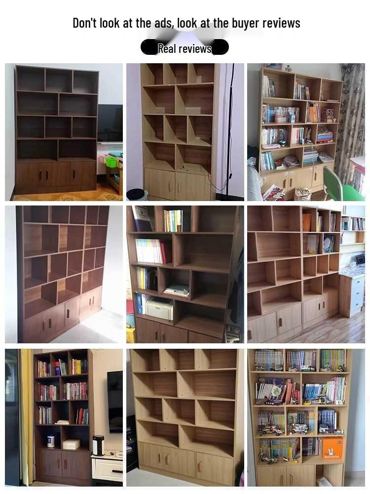 Children's Multi-Layer Solid Wood Bookshelf and Storage Cabinet - Floor-Standing, Wall-Mounted, Home Bookcase for Living Room and Student Use