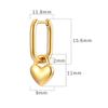 1 Pair Letter U Shape Heart Hoop Earrings For Women Gold Plated Metal Stainless Steel Earrings Punk Rock Ear Jewelry Gifts