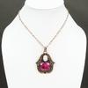 Кулон с ограненным кашмирским рубином, кулон с радужным лунным камнем, кулон с мозамбикским гранатом, медный кулон, красивое ювелирное изделие из драгоценных камней, кулон ручной работы
