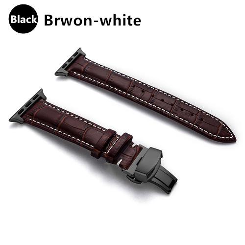 Ремешок из натуральной кожи Для Apple watch band 44мм 40мм 42мм 38мм Браслет под крокодила correa iwatch series 7 SE 6 5 4 3 8 45мм 41мм