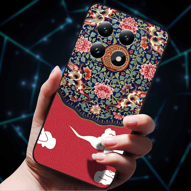 3D Flowers Emboss Fundas For Xiaomi 14T Pro 5G Case Soft Silicone Phone Cases for Xiaomi 14T 5G Back Covers Shell Mi 14T Pro Bag