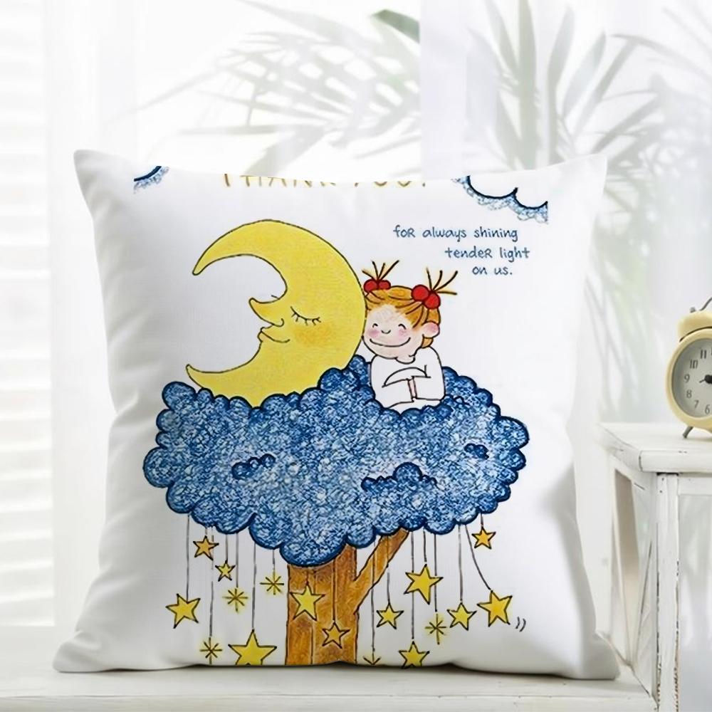 CCoco and Wondrous Gang Cushion Cover Daily Washable Linen Pillowcase Soft for Sofa Bed Home Room Decor