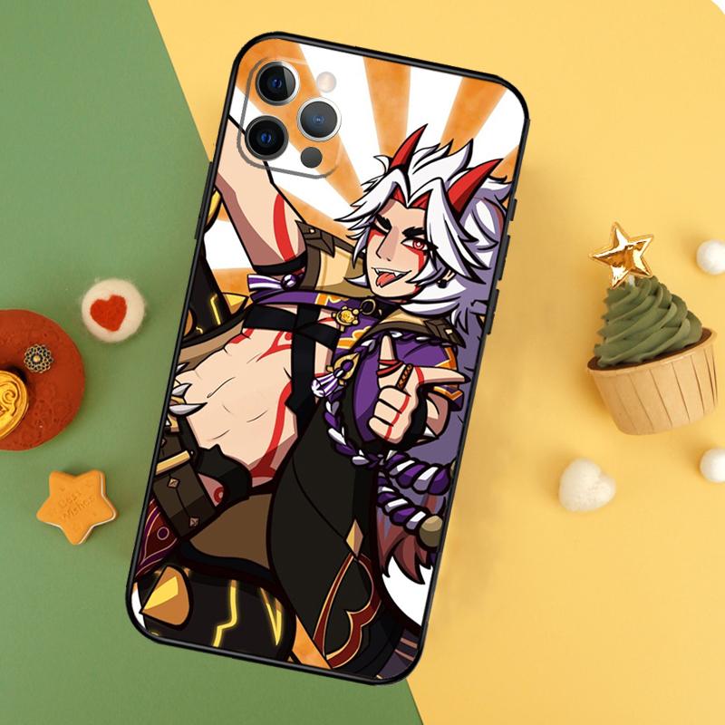 Чехол для телефона Genshin Impact Аратаки Итто Для iPhone 17 Pro Max 17Air 16E 15 14 13 12 11 16 Pro Max Mini Ударопрочный чехол