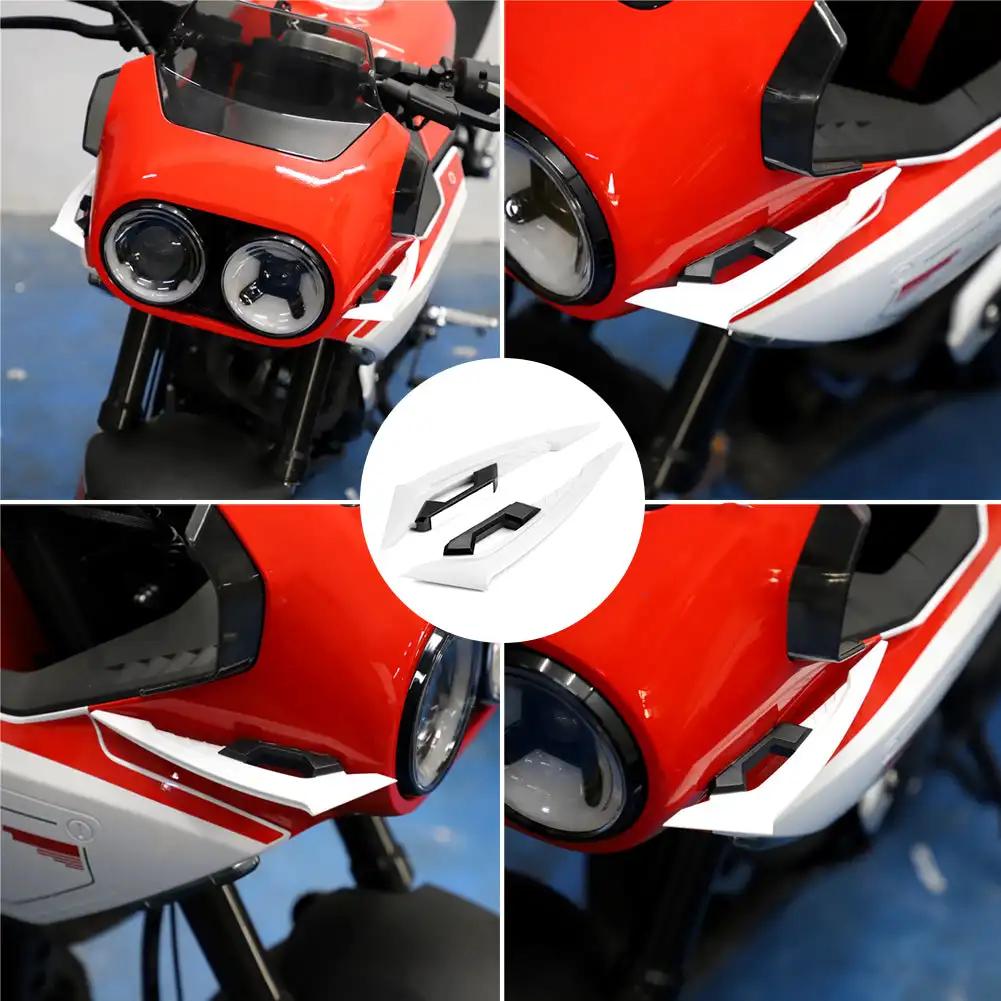 2Pcs Motorcycle Winglets Front Side Spoiler Aerodynamic Wing Set Fixed Wind Wing with Adhesive Decoration Sticker