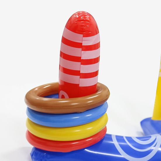 1 Набор Надувное Кольцо для Бросания в Бассейн с 45720 Кольцами Дети Взрослые В помещении Плавающий Крест Баскетбольная Стойка ПВХ