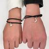 Simple Star Moon Debut Suction Couple Bracelet Pair of Hand Woven Adjustable Hand Cord