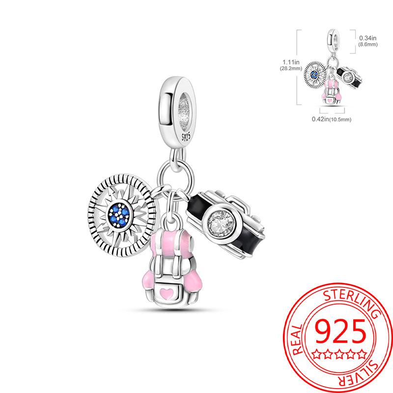 Copper Metal Paris Tower Aircraft Travel Charm Bead Component Pendant Bead Component Bead Components Compatible With Charm Bead Component Authentic
