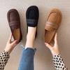 Fashion 2024 New Ladies Flat Shoes Casual Shoes Non-Slip Driving Shoes Leather Comfortable Flat Shoes Black Brown