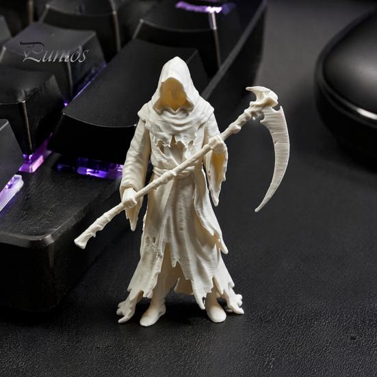 Жуткая коллекционная фигурка Готический Жнец, 3D-печатная статуэтка в капюшоне с косой, Жуткое одеяние, Украшение для Хэллоуина, для дома, Настольное