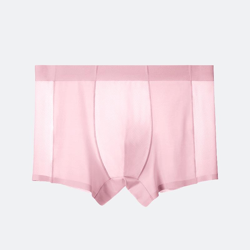 Мужские ультратонкие дышащие бесшовные боксеры-брифы из прохладного ледяного шелка - 120 штук