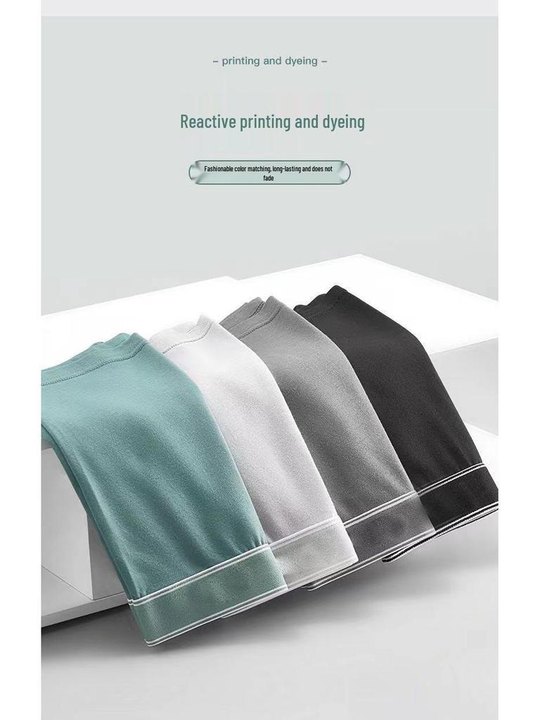 Мужские бесшовные трусы-боксеры средней посадки - Хлопок 60-х годов с длинным волокном с графеновой антибактериальной ластовицей, дышащие и из чистого хлопка