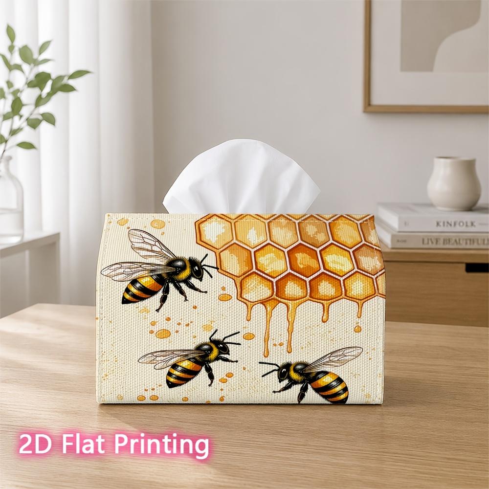 1pc 2D Flat Printed 17.78X10.92X12.95cm Tissue Box Bees And Golden Honeycomb Suitable for Tissues/Roll Paper/Napkins CJH528S161