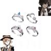 Аниме Bungo Stray Dogs Ring Nakahara Chuya Dazai Osamu Ryunosuke Nakajima Atsushi Косплей Унисекс Регулируемое ювелирное кольцо для вечеринки