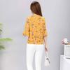 Summer Mid Sleeve Floral Chiffon Shirt for Women Loose and Fashionable Plus Size Shirt Versatile Temperament T-shirt Top