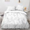 Marble Duvet Cover Set King/Queen Size White Gold Abstract Marble Texture Printed Bedding Set Abstract Polyester Quilt Cover