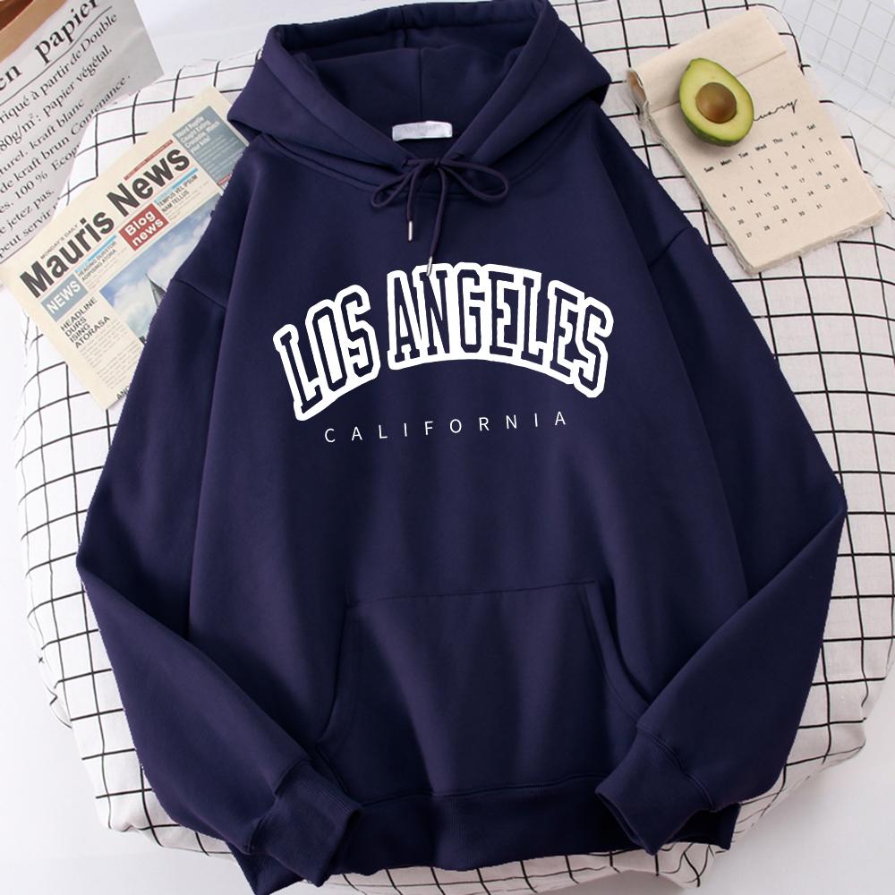 Женская толстовка с длинным рукавом Лос-Анджелес, Калифорния с буквенным принтом, модная негабаритная удобная спортивная одежда, свободная винтажная холодостойкая одежда