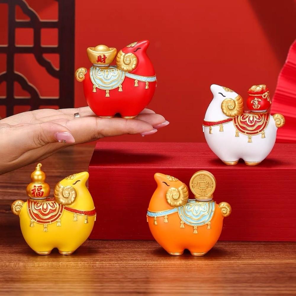 Rotating Goat Figurine Chinese Style Zodiac Goat Ornament Auspicious Sheep Ornament Gift