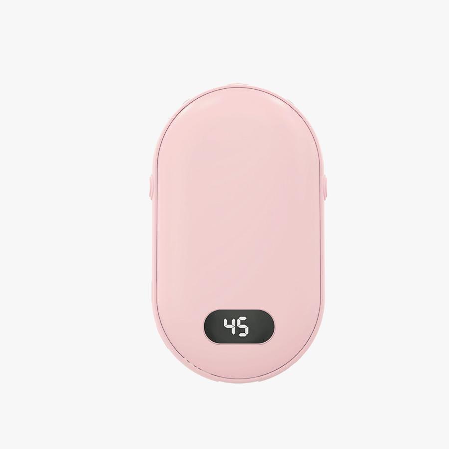 Double-sided heating with two temperature settings, this pocket hand warmer can be recharged