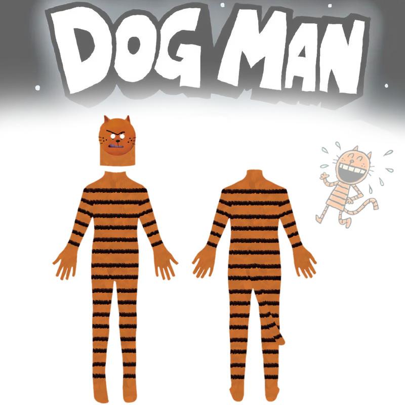 Dog Man Halloween Costume For Kids Featuring Adorable Pitty Cat Design Perfect For Cosplay
