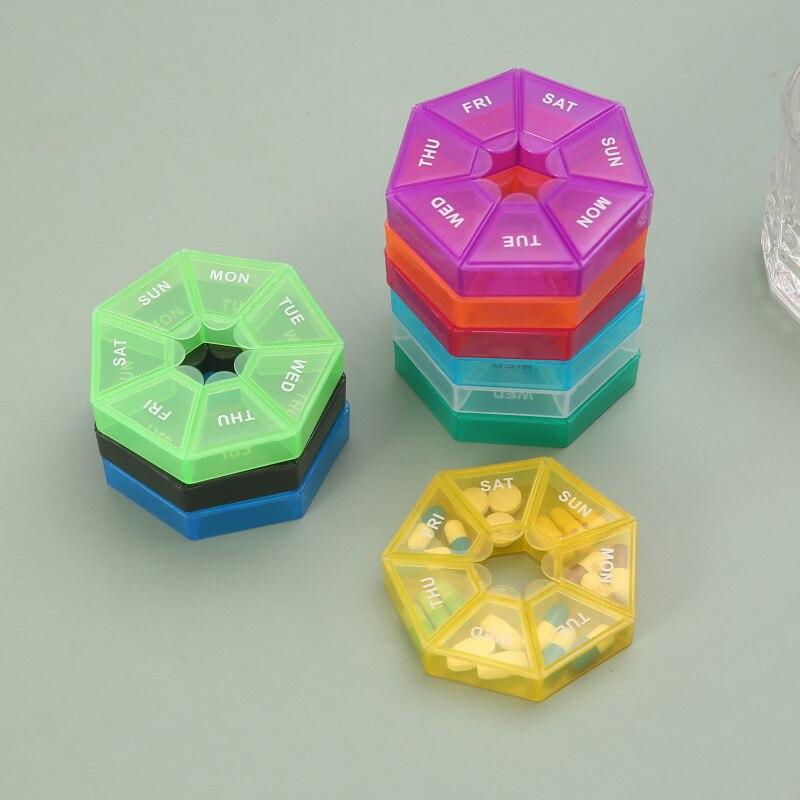7 сеток, портативный еженедельный ящик для таблеток, чехол для хранения, контейнер для таблеток, мини-органайзер для лекарств, диспенсер для планшетов, разветвители