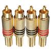 4 шт. 2 пары Золотой RCA Phono Штекер Папа Пайка Аудио Видео Кабель Адаптер Разъем НОВЫЙ Отлично подходит для Аудио Динамиков