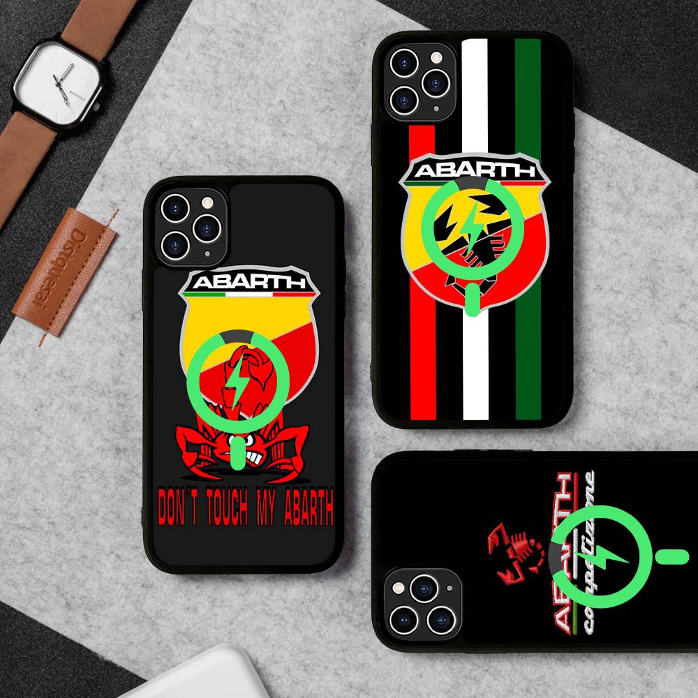 Логотип A-Abarth Магнитный чехол для телефона Magsafe Для IPhone 17 16 Pro Max 15 Plus 14 13 12 11 Чехол