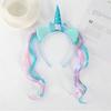 Детский блестящий ободок с единорогом, с разноцветными прядями и декоративными крыльями для вечеринок по случаю дня рождения и детских праздников