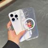 AC102 Рождественские С Новым Годом Magsafe Прозрачные Чехлы для Samsung S23 S24 Ultra S21 FE iPhone 16 13 Pro Max XR Магнитная Беспроводная Зарядка Задняя Крышка