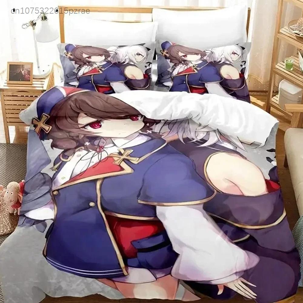 3D Принт Аниме Azur Lane Постельный Комплект Для Спальни Мягкие Современные Покрывала Удобный Детский Пододеяльник Покрывало И Наволочка