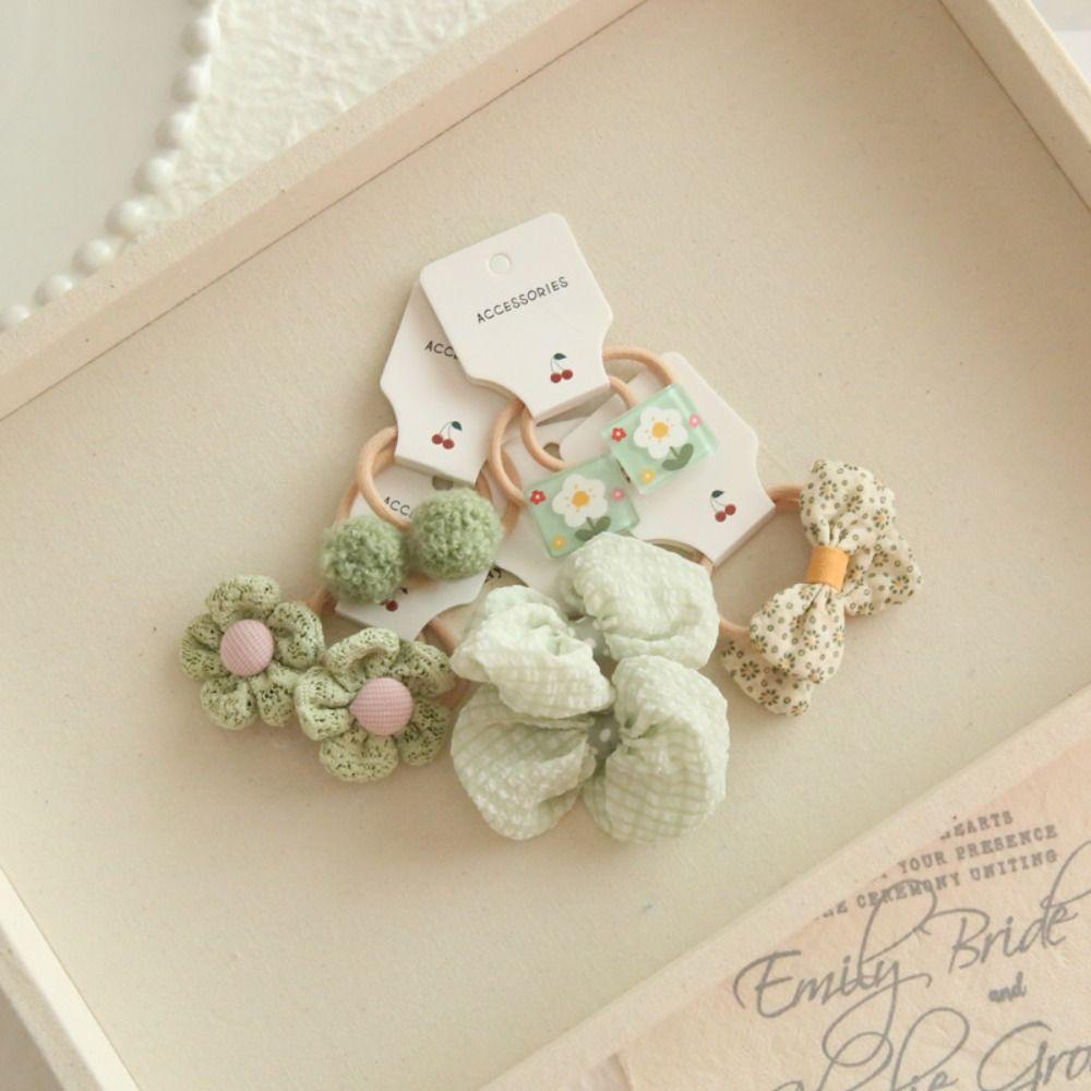 10Pcs Sweet Hair Ties Bowknot Kids Girls Hair Rope Luxury Elastic Rubber Band