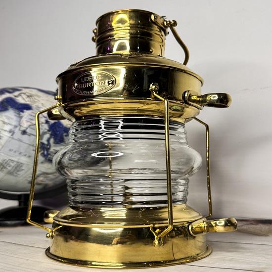 Brass, Copper Anchor Oil Lamp Leeds Burton Nautical Maritime 35.56 Cm Ship Lantern Rustic Home Decor Gifts
