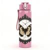 1PC Butterfly In Vintage Frame Print 750ml Color Plastic Sports Water Bottle Leakproof Flip Straw Lid Suitable for Sports Office Home Use
