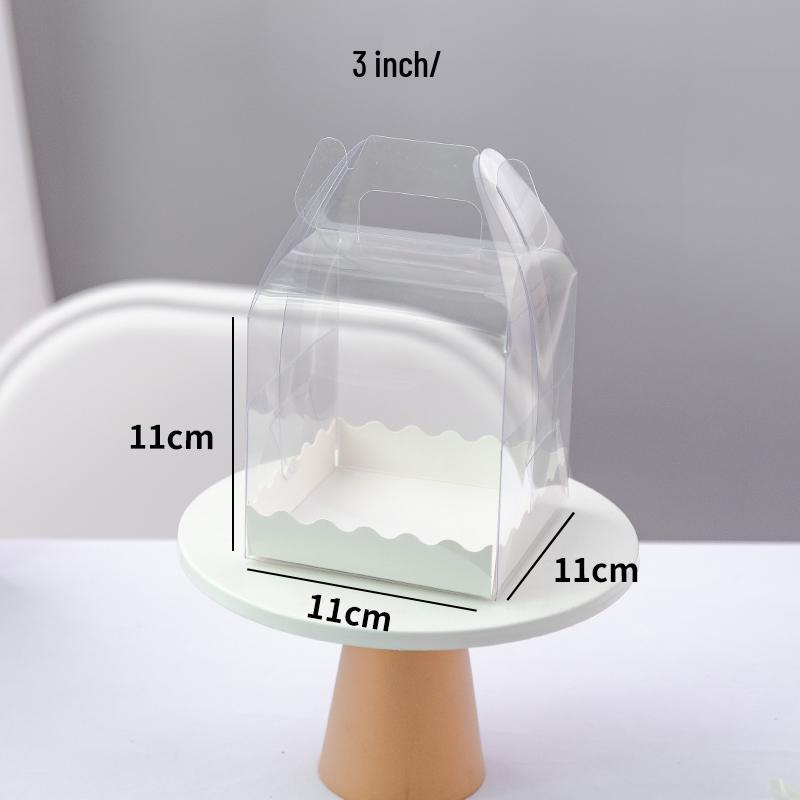 Прозрачные коробки для тортов с ручками (3", 4", 5", 6") и Коробки с Взрывающимся Шоколадным Фонданом (4", 5", 6")