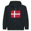Sweat à capuche à fermeture éclair - PIXELFORMA - Drapeau du Danemark - Noir - Manches longues - Mixte
