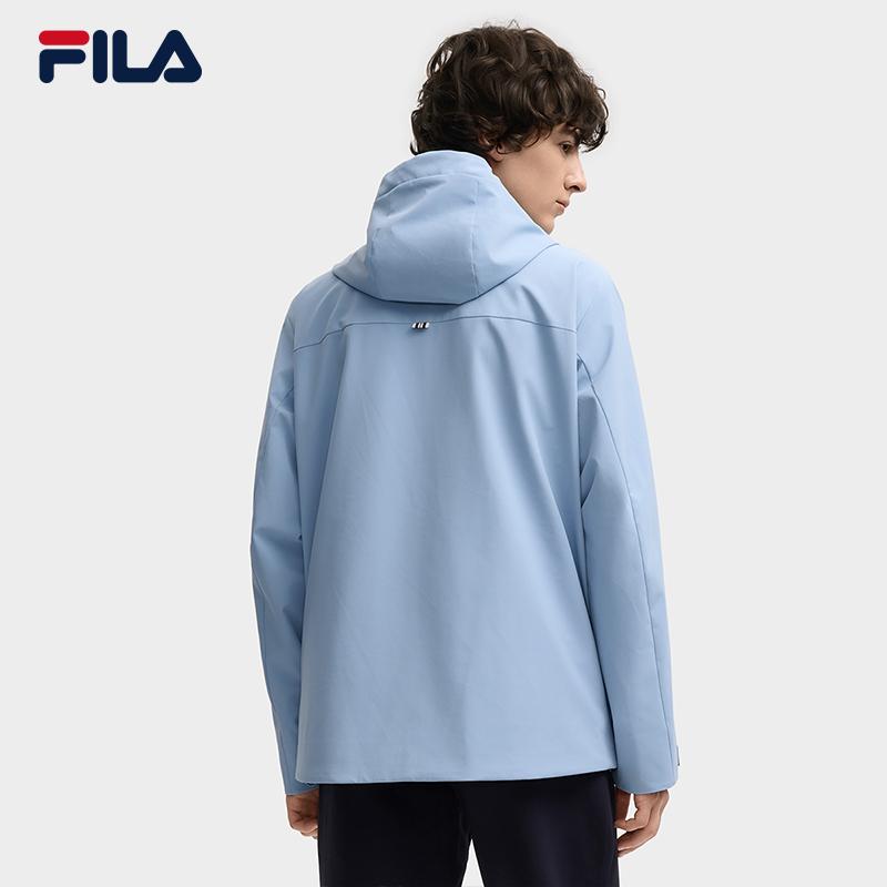 Fila Наследие Минималистичный Повседневный Модный Универсальный Прочный Тканый Свободный Худи Мужские куртки Небесно-голубой F11M548702FBU