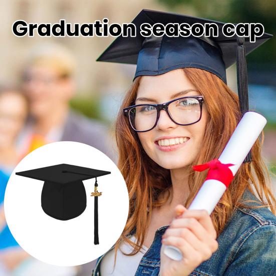 Выпускной колпак с кисточкой, шляпа бакалавра, эластичное унисекс-выпускное платье, аксессуар, шляпа для церемонии вручения дипломов магистратуры