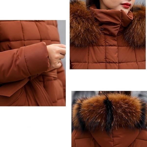 Women's Winter Down Coat Clothes Cotton-Padded Thickening Down Casual Winter Coat Long Jacket Down Parka
