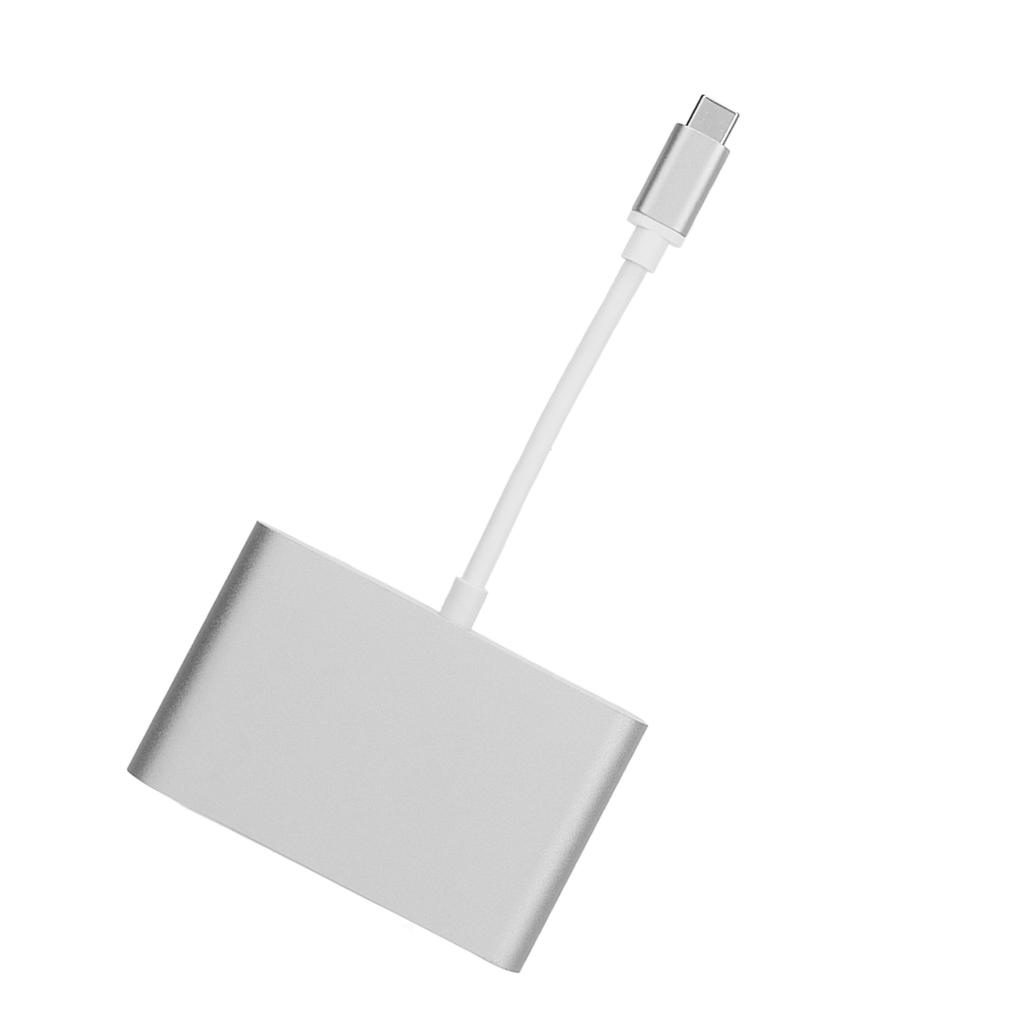 USB 3.1 Type-C на VGA Адаптер Хаб PD 3-в-1 Док-станция Алюминиевый Type-C на VGA Адаптер Серебристый