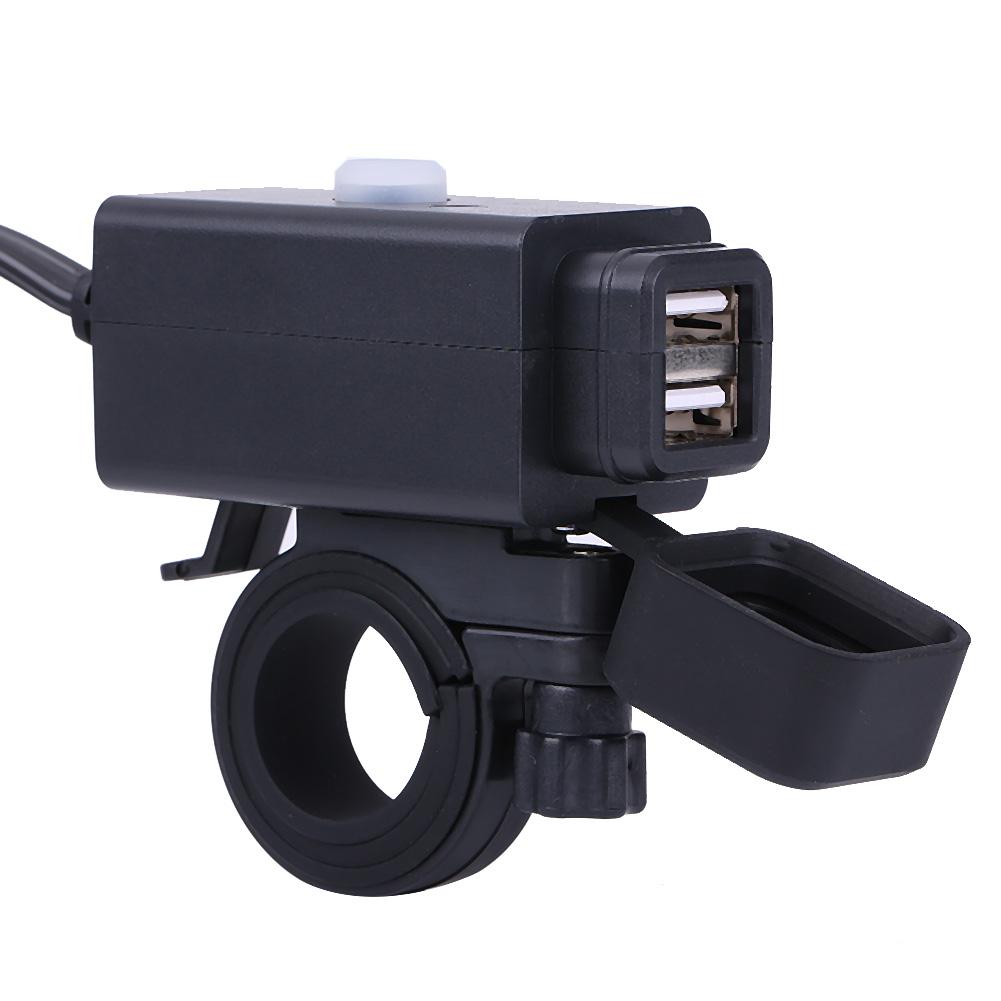 Universal Motorcycle SAE To Dual USB Waterproof Phone GPS Charger Kit Cable Adapter Inline Fuse