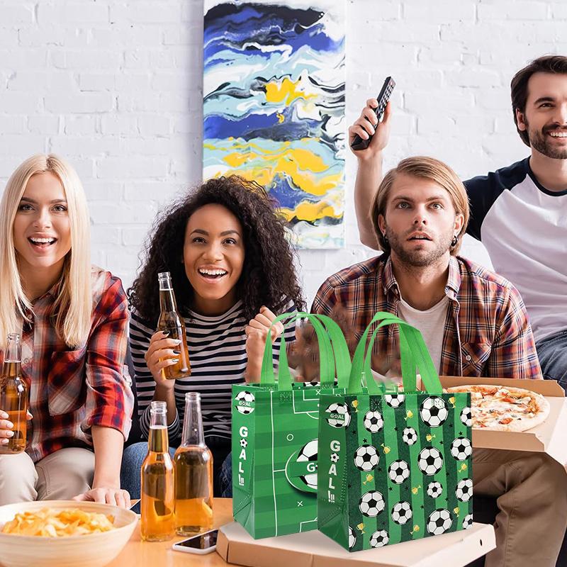 5/10Pcs Soccer Gift Bags Non-Woven Football Shopping Tote Bag Kids Boy Sport Theme Birthday Party Favors for Guest Candy Packing