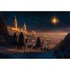 Christmas Birth of Jesus Backdrops Gothic Architecture Holy Night Camel Pilgrimage Christ Nativity Scene Photo Background Studio