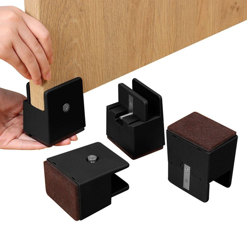 Mute Waterproof Wear-resistant Table Leg Pad With Screw Clamp Furniture Risers Chair Feet Riser