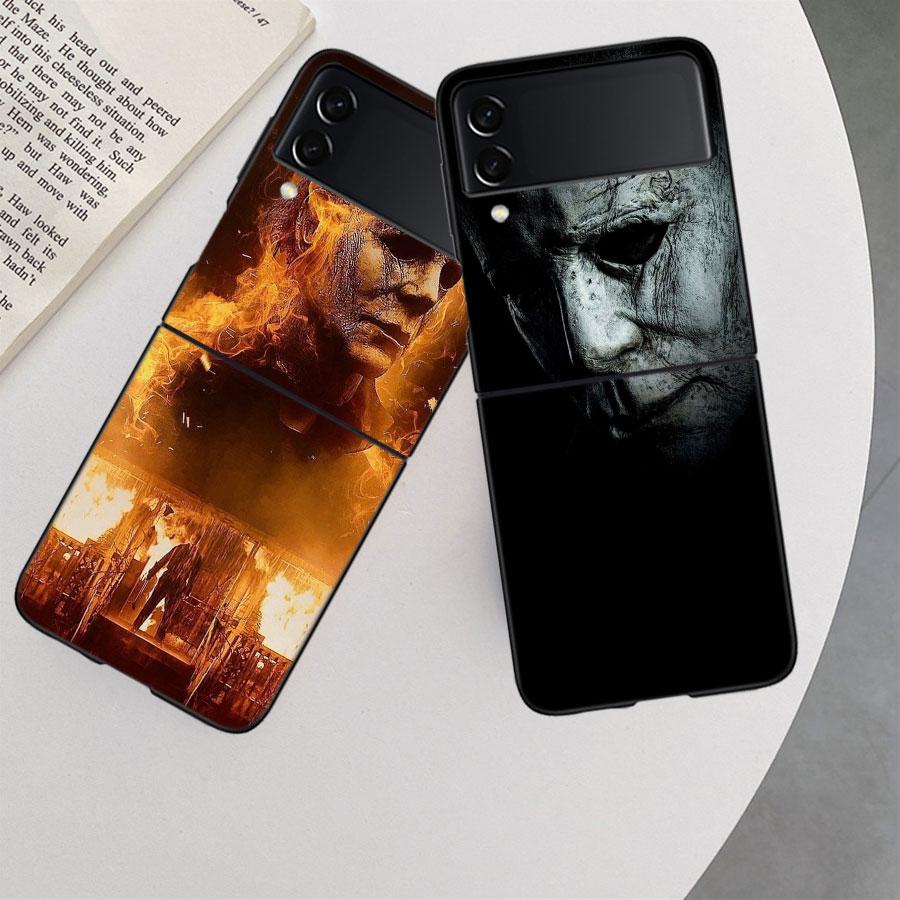 Хэллоуин Проклятие Майкла Майерса Фильм Ужасов Чехол для Samsung Galaxy Z Flip 6 Flip 5 4 3 5G Черный Чехол для Мобильного Телефона Samsu