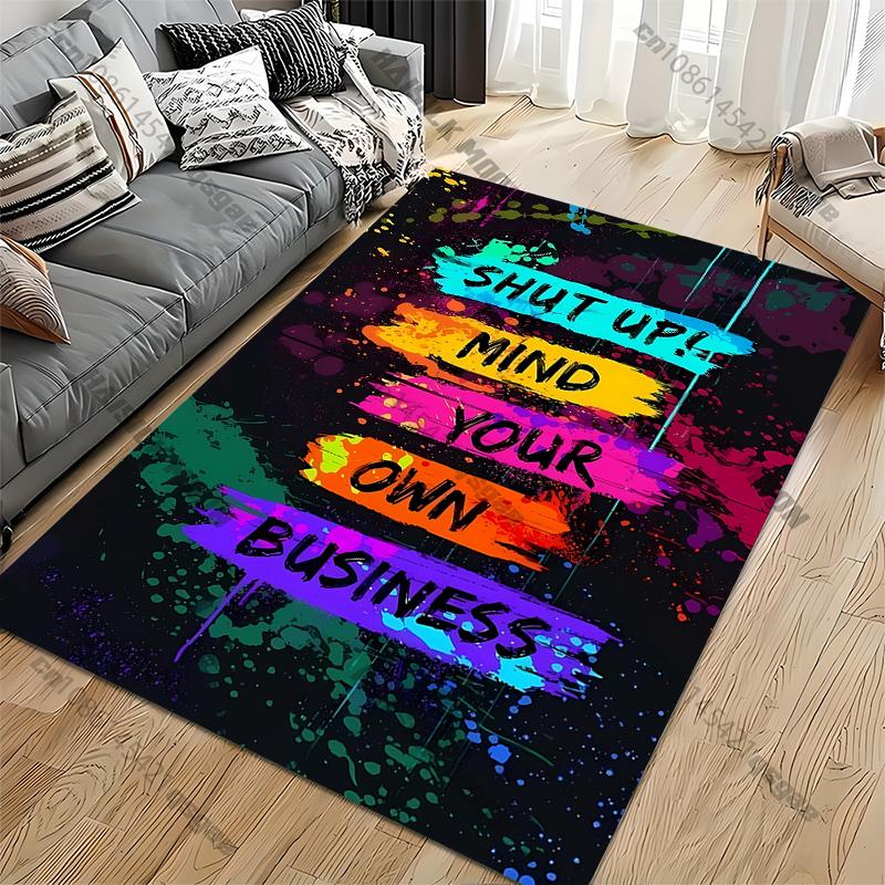 Shup Up Your Own Business Maple Leaf Area Rug,Rug Carpet for Living Room Bedroom Decoration Non-slip Floor Mat Cool