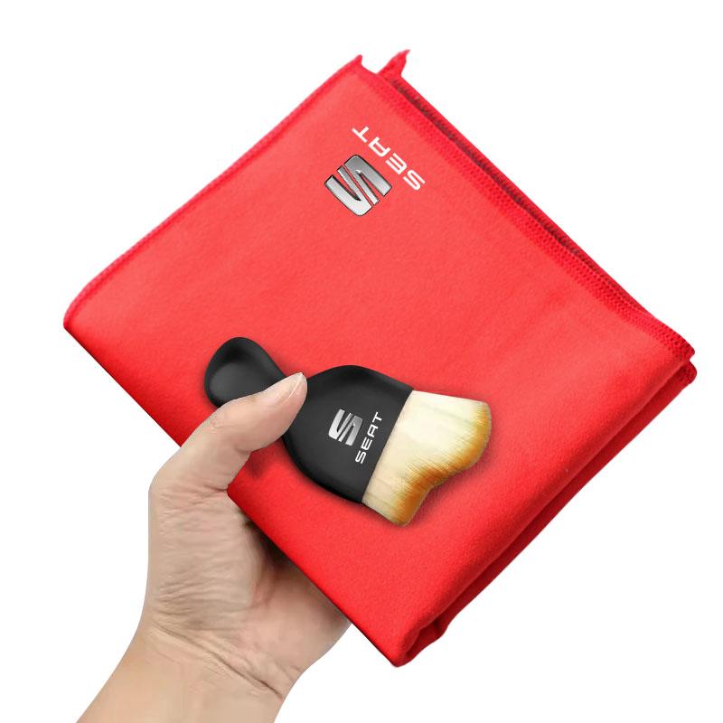 Car Interior Cleaning Soft Brush Car Wash Towel Microfiber Cleaning Rag Cloth for Seat 6J Toledo Exeo Cordoba FR MK3 Leon 1 2 3 Ateca Ibiza