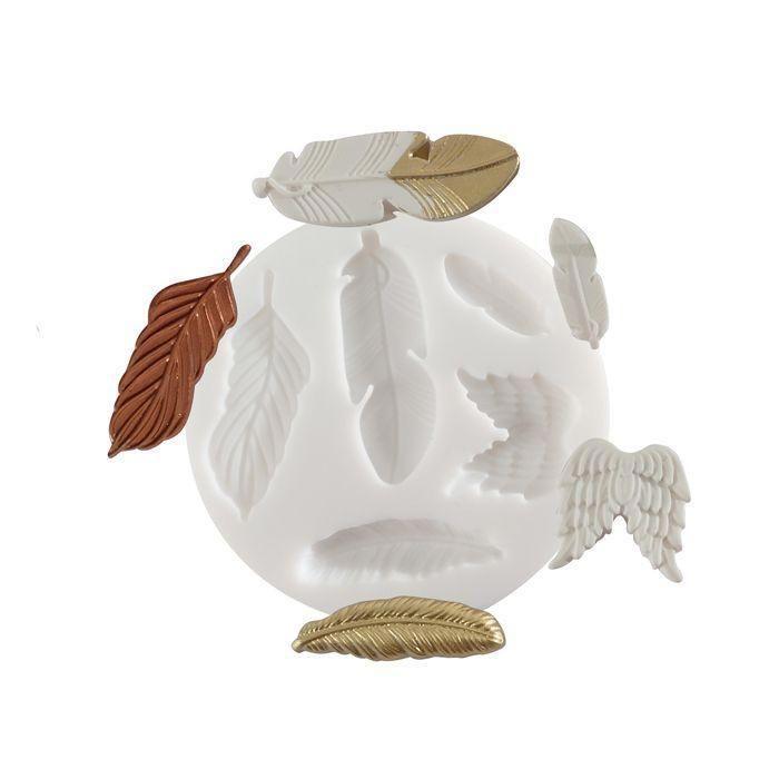 Moule en silicone - LE GEANT DE LA FETE - Mini - Thème plumes - Flexible - Démoulage facile